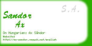 sandor ax business card